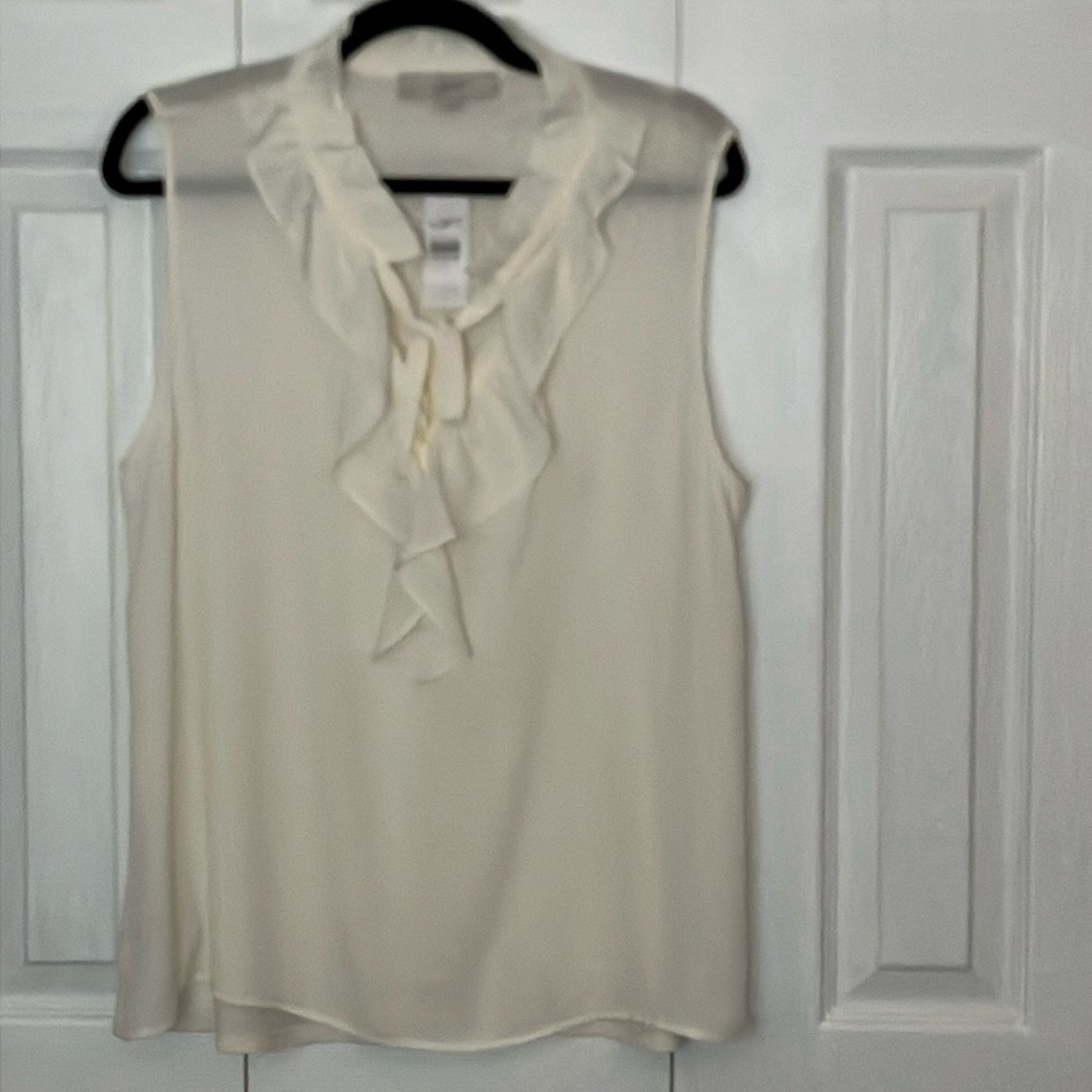 Elegant Cream Sleeveless Blouse